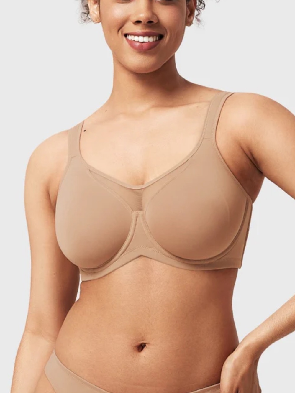 CoolComfort Smoothing Full Coverage Unlined Underwire Minimizer Bra size 46D
